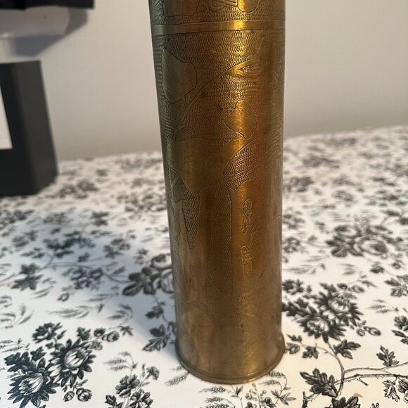 WWI Verdun Artillery Shell Trench Art Flowers Floral Bras 1916 - Picture 1 of 12
